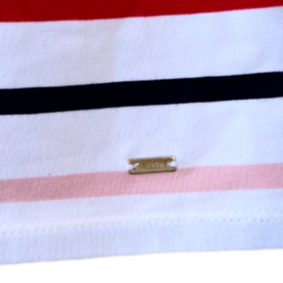 Multi-Color Horizontal Stripe Shift Dress Adjustable Belt - Picture 9 of 11